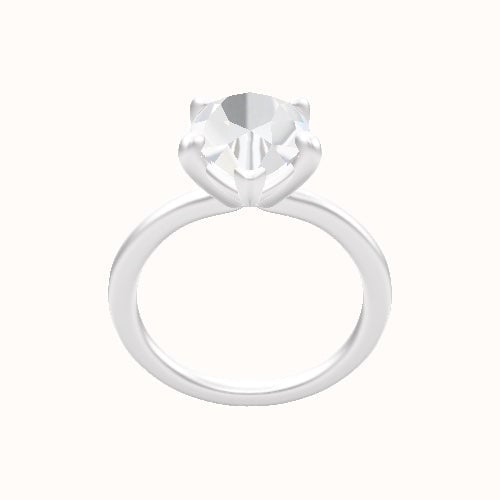 Solitaire Engagement Ring With Low Set Four Prong Head