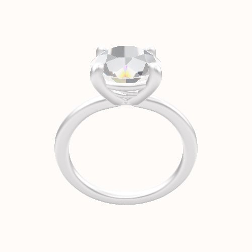 Solitaire Engagement Ring With Low Set Four Prong Head