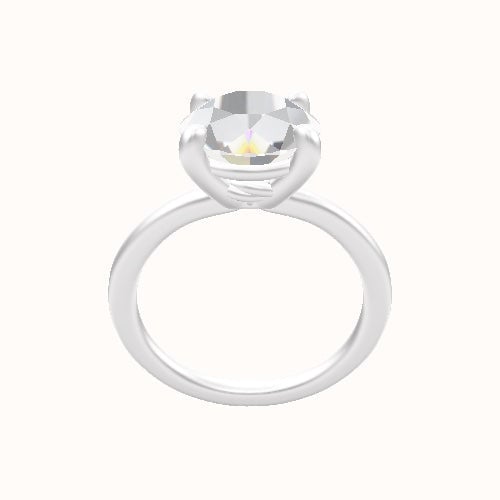 Solitaire Engagement Ring With Low Set Four Prong Head