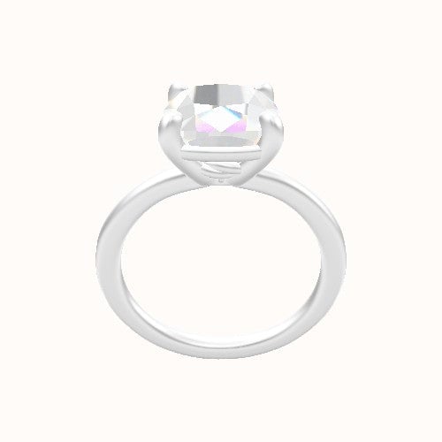 Solitaire Engagement Ring With Low Set Four Prong Head