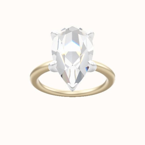 Solitaire Engagement Ring With Low Set Four Prong Head