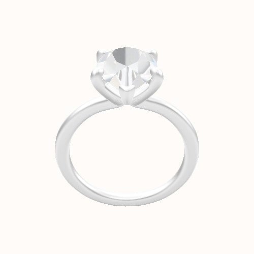 Solitaire Engagement Ring With Low Set Four Prong Head