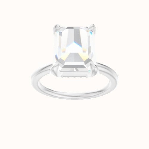 Solitaire Engagement Ring With Pave Basket Head