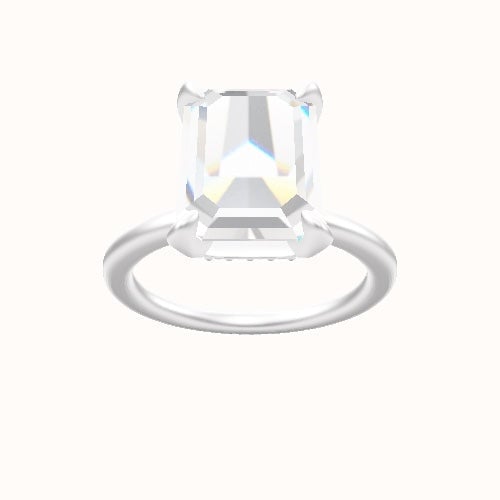 Solitaire Engagement Ring With Pave Basket Head