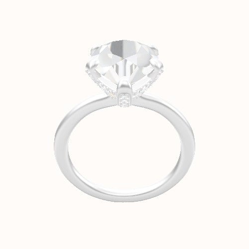 Solitaire Engagement Ring With Pave Basket Head
