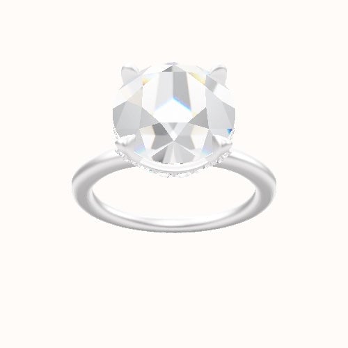 Solitaire Engagement Ring With Pave Basket Head
