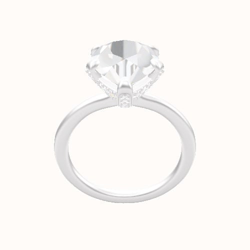 Solitaire Engagement Ring With Pave Basket Head