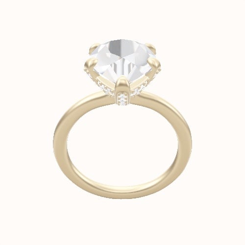 Solitaire Engagement Ring With Pave Basket Head