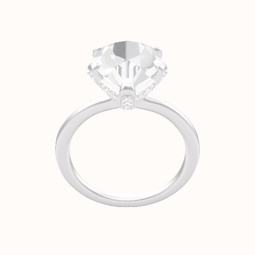 Solitaire Engagement Ring With Pave Basket Head