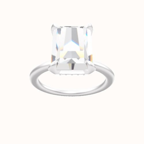 Solitaire Engagement Ring With Pave Basket Head