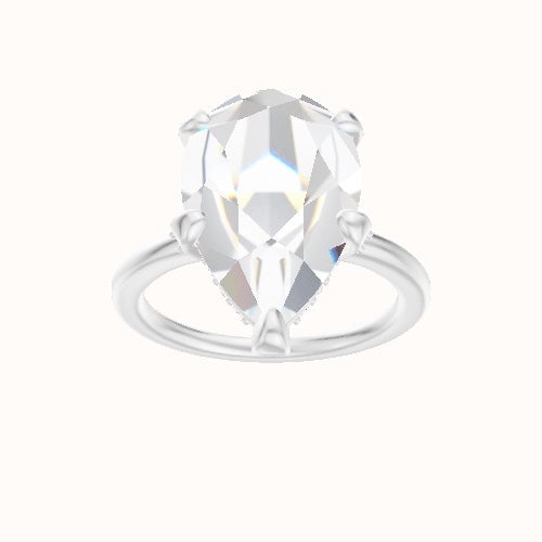 Solitaire Engagement Ring With Pave Basket Head