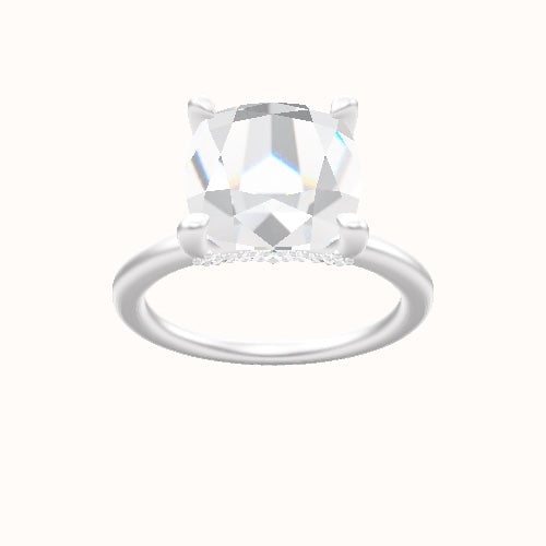 Solitaire Engagement Ring With Pave V Prong Head