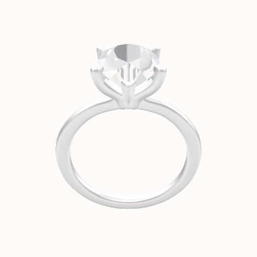 Solitaire Engagement Ring With Standard Four Prong Head