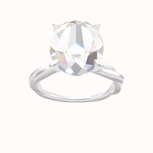 Solitaire Rope Engagement Ring With Accent Diamond Head