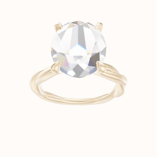 Solitaire Rope Engagement Ring With Accent Diamond Head