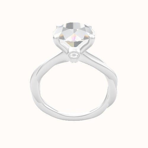 Solitaire Rope Engagement Ring With Accent Diamond Head