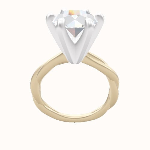 Solitaire Rope Engagement Ring With Classic Six Prong Head