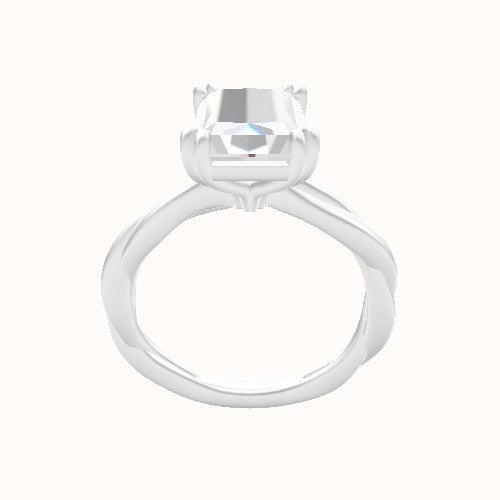Solitaire Rope Engagement Ring With Double Prongs Head