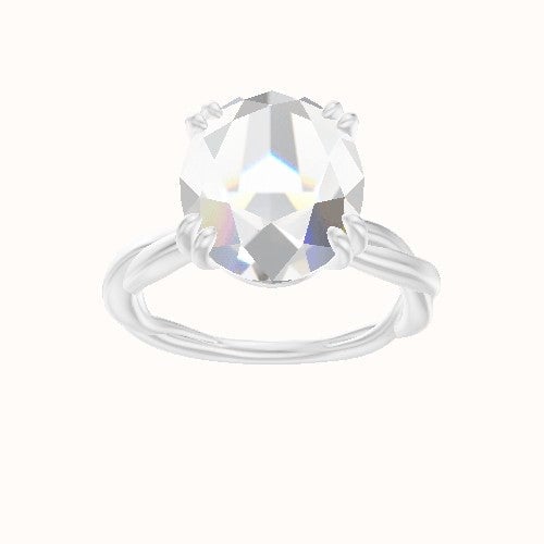 Solitaire Rope Engagement Ring With Double Prongs Head
