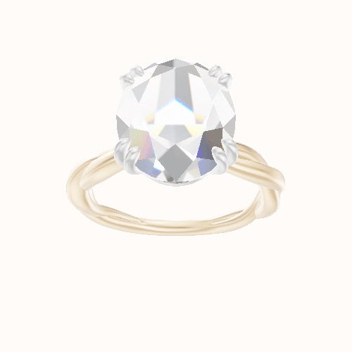 Solitaire Rope Engagement Ring With Double Prongs Head