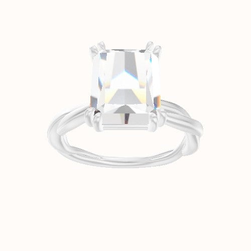 Solitaire Rope Engagement Ring With Double Prongs Head