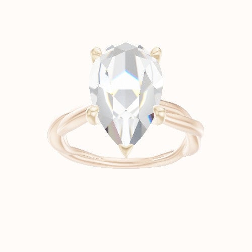Solitaire Rope Engagement Ring With Four Prong Head