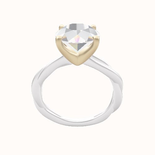 Solitaire Rope Engagement Ring With Four Prong Head