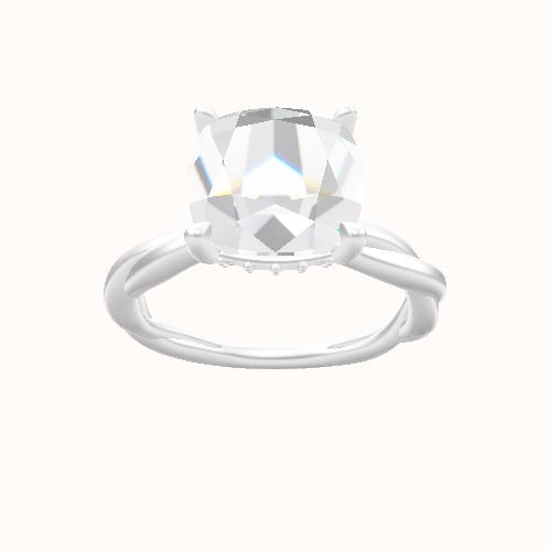 Solitaire Rope Engagement Ring With Front set gallery Head