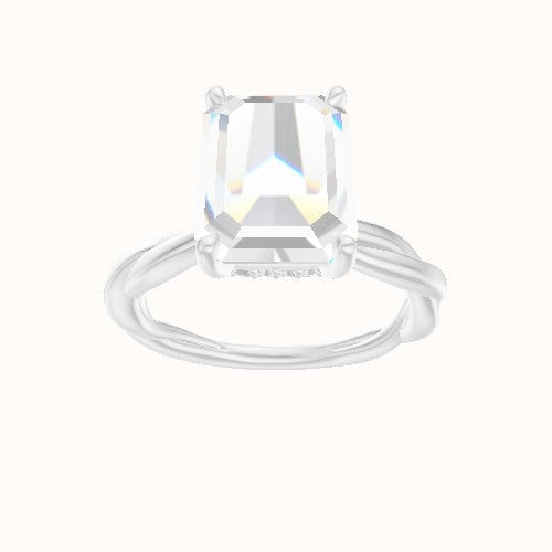 Solitaire Rope Engagement Ring With Front set gallery Head