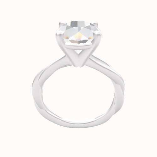 Solitaire Rope Engagement Ring With High Set Four Prong Head
