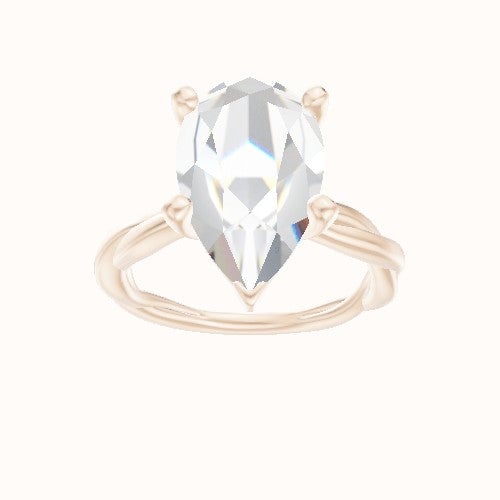 Solitaire Rope Engagement Ring With High Set Four Prong Head