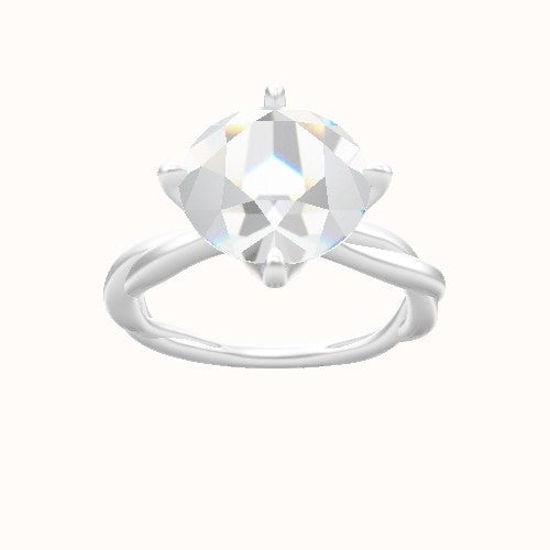 Solitaire Rope Engagement Ring With Petal Compass Prong Head