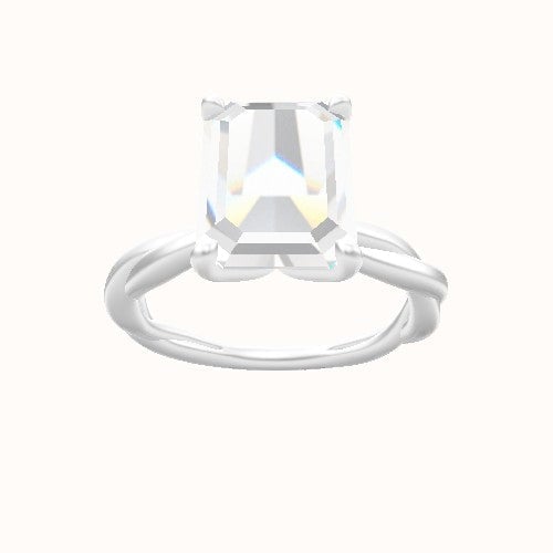 Solitaire Rope Engagement Ring With Petal Four Prong Head