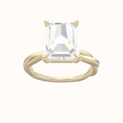 Solitaire Rope Engagement Ring With Standard Four Prong Head