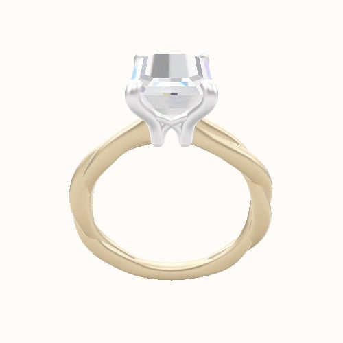Solitaire Rope Engagement Ring With X Gallery Head