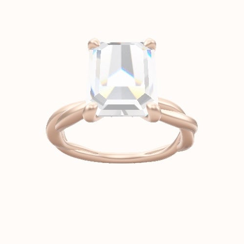 Solitaire Rope Engagement Ring With X Gallery Head
