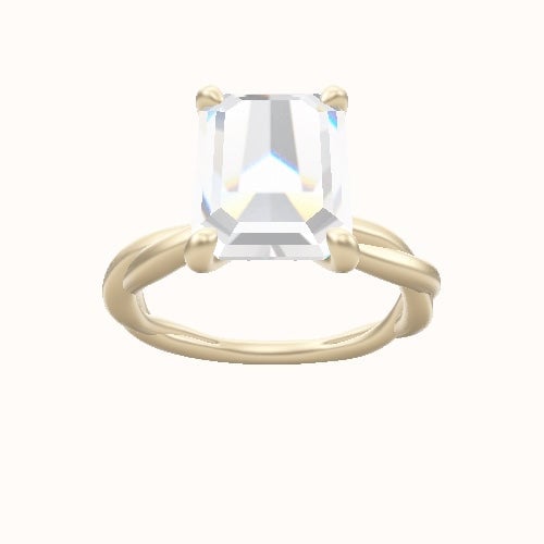 Solitaire Rope Engagement Ring With X Gallery Head