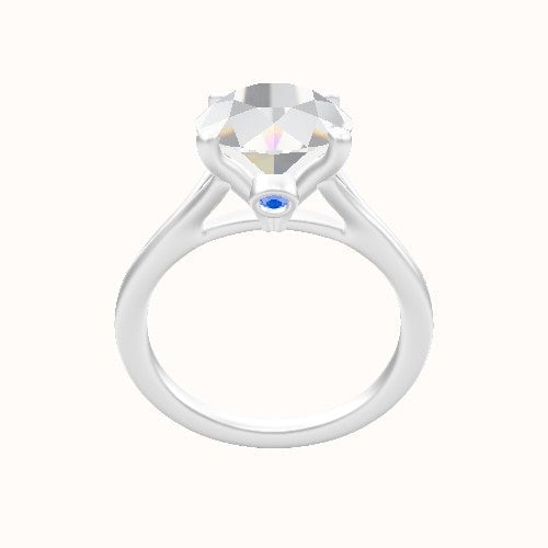 Split Cathedral Engagement Ring With Accent Diamond Head