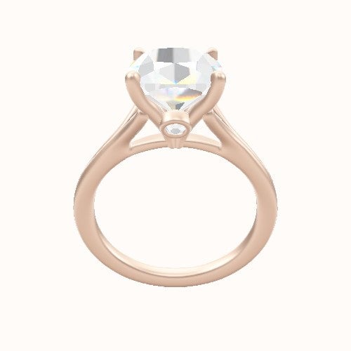 Split Cathedral Engagement Ring With Accent Diamond Head