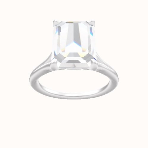 Split Cathedral Engagement Ring With Accent Diamond Head