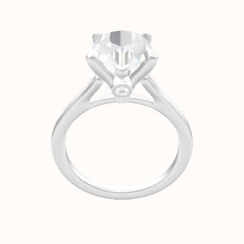 Split Cathedral Engagement Ring With Accent Diamond Head