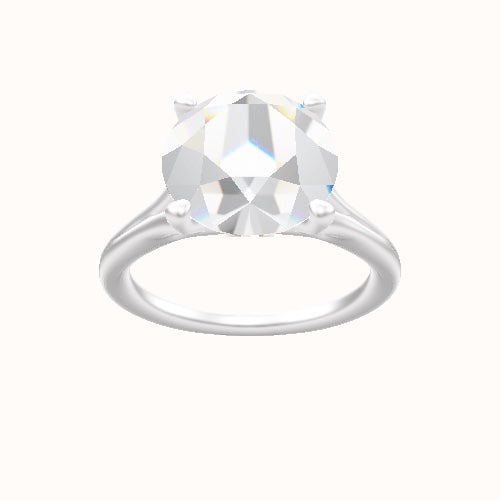 Split Cathedral Engagement Ring With Accent Diamond Head