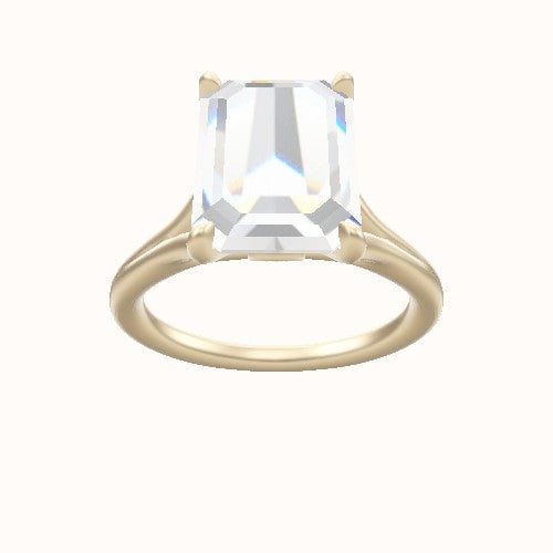Split Cathedral Engagement Ring With Accent Diamond Head
