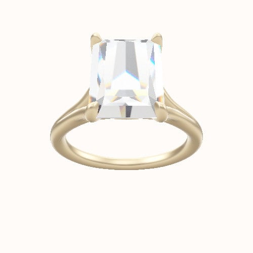 Split Cathedral Engagement Ring With Accent Diamond Head