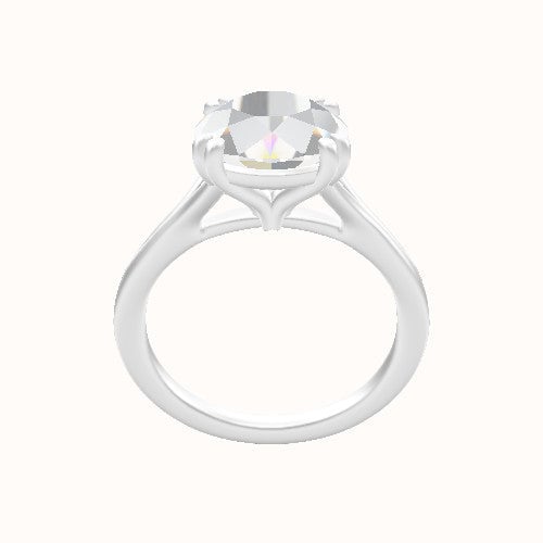 Split Cathedral Engagement Ring With Double Prongs Head