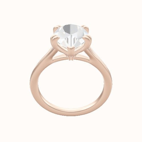 Split Cathedral Engagement Ring With Double Prongs Head