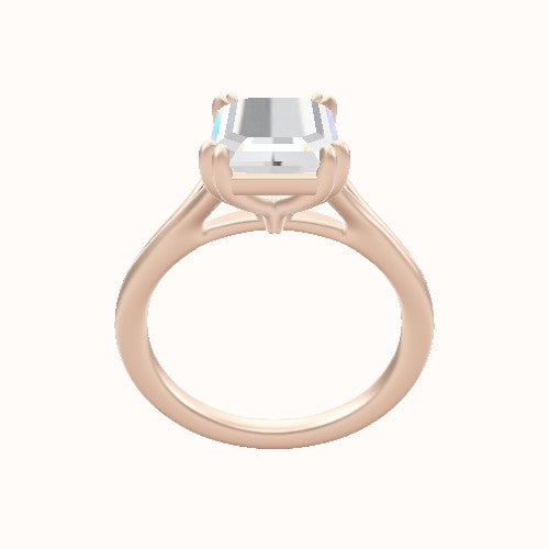 Split Cathedral Engagement Ring With Double Prongs Head