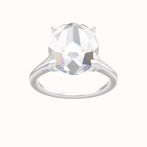 Split Cathedral Engagement Ring With Four Prong Head