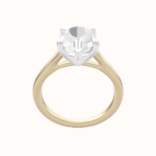 Split Cathedral Engagement Ring With Four Prong Head