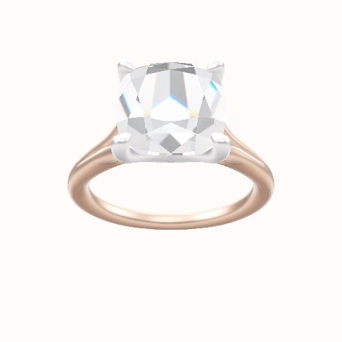 Split Cathedral Engagement Ring With Four Prong Head